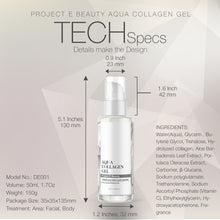 Load image into Gallery viewer, Project E Beauty Aqua Collagen Gel | Natural Organic Skin Care Vitamin C Facial Eye Anti Aging Fine Lines Wrinkles Lifting Tightening Plumping Firming Serum Lotion Ion Gel Treatment 50ml 1.7oz
