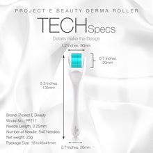 Load image into Gallery viewer, Derma Roller | 540 Titanium Micro Needle Facial Roller Microneedle Beauty Cosmetic Needling for Skin Care Face .25mm 0.25mm Dermaroller Kit Microneedling for Scars Wrinkles Fine lines Anti aging Home Use Men Women