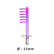 Load image into Gallery viewer, 11mm High Frequency Device Argon Gas Violet Hook Mushroom Spoon Comb Electrode Set Beauty Parts