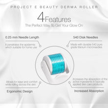 Load image into Gallery viewer, Derma Roller | 540 Titanium Micro Needle Facial Roller Microneedle Beauty Cosmetic Needling for Skin Care Face .25mm 0.25mm Dermaroller Kit Microneedling for Scars Wrinkles Fine lines Anti aging Home Use Men Women