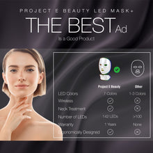 Load image into Gallery viewer, Photon Skin Rejuvenation Face & Neck Mask | Wireless LED Photon Red Blue Green Therapy 7 Color Light Treatment Anti Aging Acne Spot Removal Wrinkles Whitening Facial Beauty Daily Spa Skin Care Mask