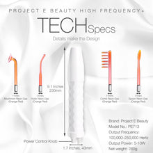 Load image into Gallery viewer, D'arsonval High Frequency Wand Neon | Neon Gas Orange Red Skin Care Tightening Acne Spot Wrinkles Fine Lines Removal Remover Face Lifting Puffy Eyes Beauty Therapy Facial Treatment Portable Device