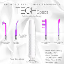Load image into Gallery viewer, D'arsonval High Frequency Wand Argon | Argon Gas Purple Violet Skin Care Acne Spot Pimple Removal Remover Skin Face Tightening Lifting Puffy Eyes Beauty Therapy Facial Treatment Portable Device