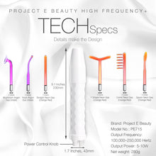 Load image into Gallery viewer, D'arsonval High Frequency Wand Neon & Argon | 6 Electrodes Argon Gas Violet and Neon Gas Orange High Frequency for Acne Spot Wrinkles Fine Lines Removal Beauty Therapy Facial Treatment Portable Device
