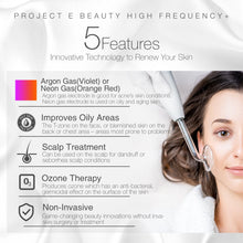 Load image into Gallery viewer, D'arsonval High Frequency Wand Neon & Argon | 6 Electrodes Argon Gas Violet and Neon Gas Orange High Frequency for Acne Spot Wrinkles Fine Lines Removal Beauty Therapy Facial Treatment Portable Device