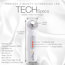 Load image into Gallery viewer, Facial &amp; Eye Photon Ultrasonic Device | 3 Colors LED Red Blue Green Ultrasound Micro Vibration Facial Rejuvenation Skin Tightening Wrinkle Acne Spot Freckles Removal Toning Skin Care Beauty Home Use
