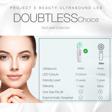 Load image into Gallery viewer, Facial &amp; Eye Photon Ultrasonic Device | 3 Colors LED Red Blue Green Ultrasound Micro Vibration Facial Rejuvenation Skin Tightening Wrinkle Acne Spot Freckles Removal Toning Skin Care Beauty Home Use
