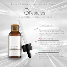 Load image into Gallery viewer, Project E Beauty Hyaluronic Acid Serum | Vitamin C &amp; Vitamin E Plumping Oil-Free Glowing Complexion Anti-Aging Lifting Wrinkles Finelines Hydrating Moisturizing for Skin Care Facial &amp; Eyes 30ml 1oz
