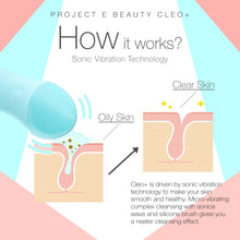 Load image into Gallery viewer, CLEO+ Sonic Facial Cleanser | Waterproof Silicon Deep Cleansing Exfoliating Brush USB Rechargeable Wireless Portable Face Cleanser Travel Lift Firm Skin Care Treatment Device Massager
