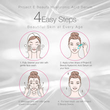 Load image into Gallery viewer, Project E Beauty Hyaluronic Acid Serum | Vitamin C &amp; Vitamin E Plumping Oil-Free Glowing Complexion Anti-Aging Lifting Wrinkles Finelines Hydrating Moisturizing for Skin Care Facial &amp; Eyes 30ml 1oz
